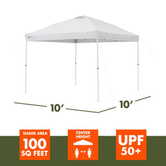Ozark Trail 10' x 10' Straight Leg Instant Canopy, White