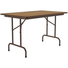 Correll 30"W x 48"D Melamine Top Folding Table in Medium Oak