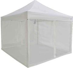 White Zippered Mesh Sidewalls for 10' x 10' Pop-Up Tent Canopy - Easy Assembly