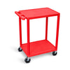 Luxor 300 lb. 24" x 18" 2-Shelf Grey Utility Cart