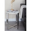 DecMode 31" x 18" White Ceramic Coffee Table with Marble Top, 1-Piece