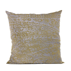 Yellow Golden Leaf Jacquard Luxury Throw Pillow - 24 x 24 in.