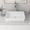 DeerValley DV-1V032 White Ceramic Rectangular Vessel Sink Above Counter White Bathroom Vanity Sink Bathroom Sink Art Basin (19.92'' L x 14'' W x 4.37'' H)