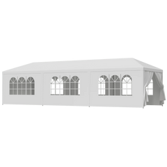 ZENSTYLE Patio Wedding Party Tent Set White Waterproof Canopy - 10 x 30' White