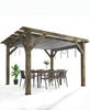 Garvee 10 x 10 feet Wood Pergola, Retractable Shade Canopy, Oak Color