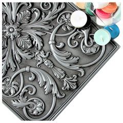 Backsplash Tile for Kitchen and Fireplace Royal 12 x 18 Metal Mural Pewter Nickel