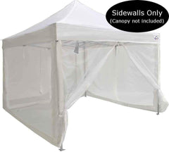 White Zippered Mesh Sidewalls for 10' x 10' Pop-Up Tent Canopy - Easy Assembly