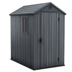 Keter Darwin 4' x 6' Outdoor Garden Tool Storage Shed w/ Window, Graphite