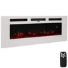 Sunnydaze Sophisticated Hearth 50" x 18.75" Wall-Mount/Recessed Electric Indoor Fireplace, Black