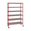 Seville Classics Solid Steel Wire Shelving Storage Unit Adjustable Shelves Organizer Rack, for Home, Kitchen, Office, Garage, Bedroom, Closet, Graphite, 6-Tier, 48" W x 18" D x 75.5 H