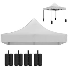 Replacement 118.1" x 118.1" Navy Blue Canopy Top, UPF50+, Weight Bags
