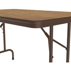 Correll 30"W x 48"D Melamine Top Folding Table in Medium Oak