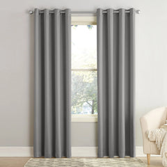 Sun Zero Madison Room Darkening Grommet Curtain Panel, 84" x 54", Gray, Adult