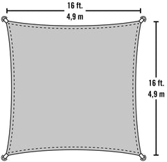 ShelterLogic Shade Sail Square - Heavyweight (Attachment point/pole not included) 16' x 16' Sand