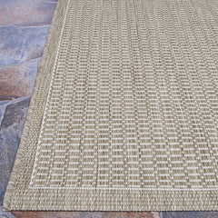 Couristan Recife Saddle Stitch 5'3" X 7'6" Ivory- Taupe Outdoor Rug