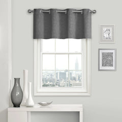 Eclipse Kingston Pinsonic Blackout Therma Weave Valance, Smoke Gray, 52 X 18 In