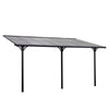 Outsunny 14.5' x 10' Transparent Wall Pergola, UV Blocking Awning, Gray
