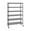 Seville Classics Solid Steel Wire Shelving Storage Unit Adjustable Shelves Organizer Rack, for Home, Kitchen, Office, Garage, Bedroom, Closet, Graphite, 6-Tier, 48" W x 18" D x 75.5 H
