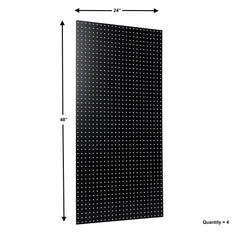 Triton Products 24inch x 48inch Black Tempered Wood Pegboards 4 Pack