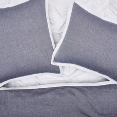 Roscoe Indigo Mini Herringbone Pattern 100% Cotton King Duvet Cover 90" x 102"