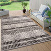 Distressed Geometric Indoor/Outdoor Gray 7' 10" x 10' Area Rug
