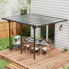 Outsunny 14.5' x 10' Transparent Wall Pergola, UV Blocking Awning, Gray
