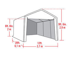 ShelterLogic Canopy Enclosure Kit ONLY for Super Max, 12 x 20 ft, White