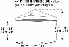 10' x 10' Pro Pop-up Canopy Straight Leg, Purple Cover