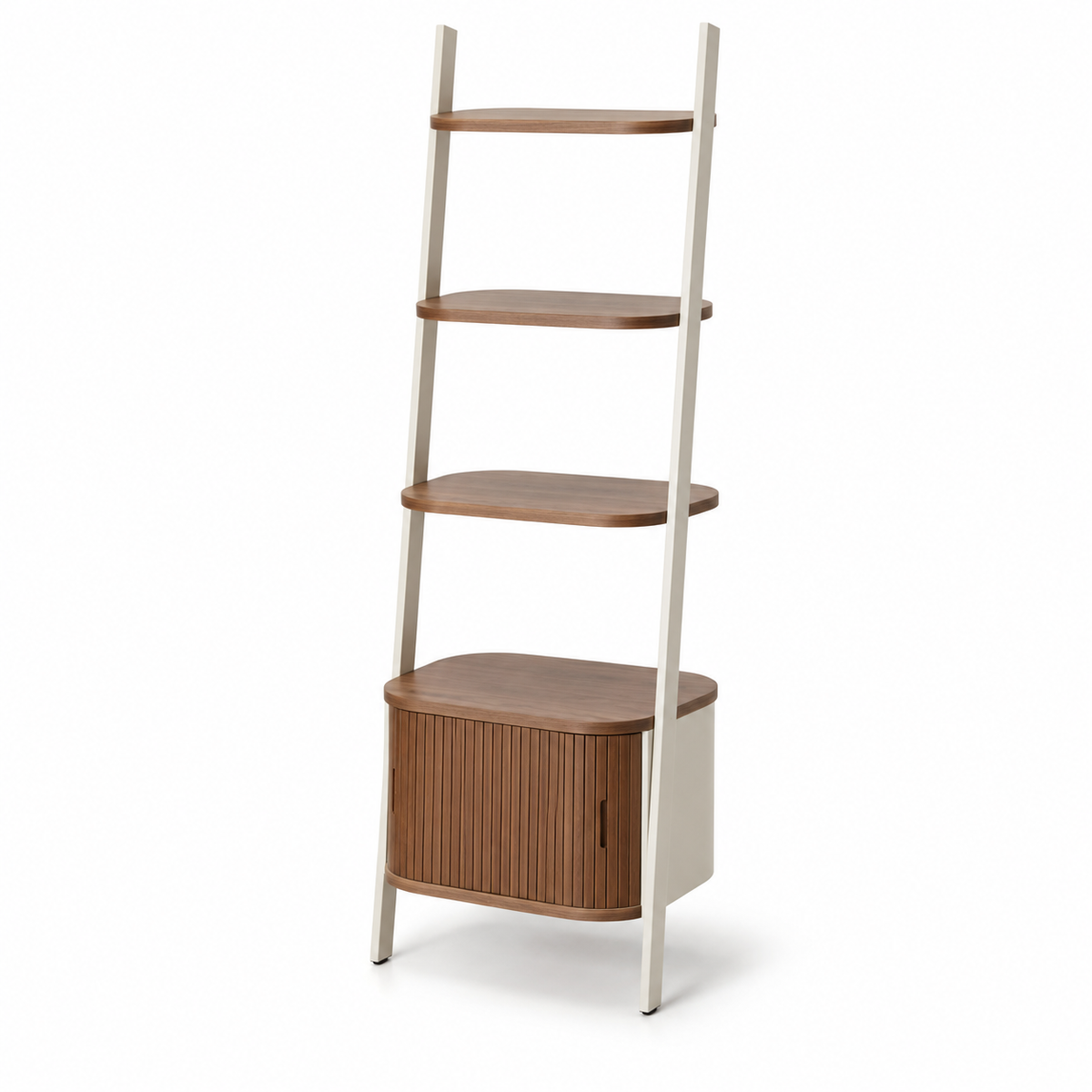 Lumen Ladder Shelf with Fluted Cabinet