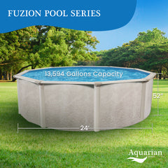 Aquarian Pools Fuzion Series 24' x 52" Round Above Ground Swimming Pool