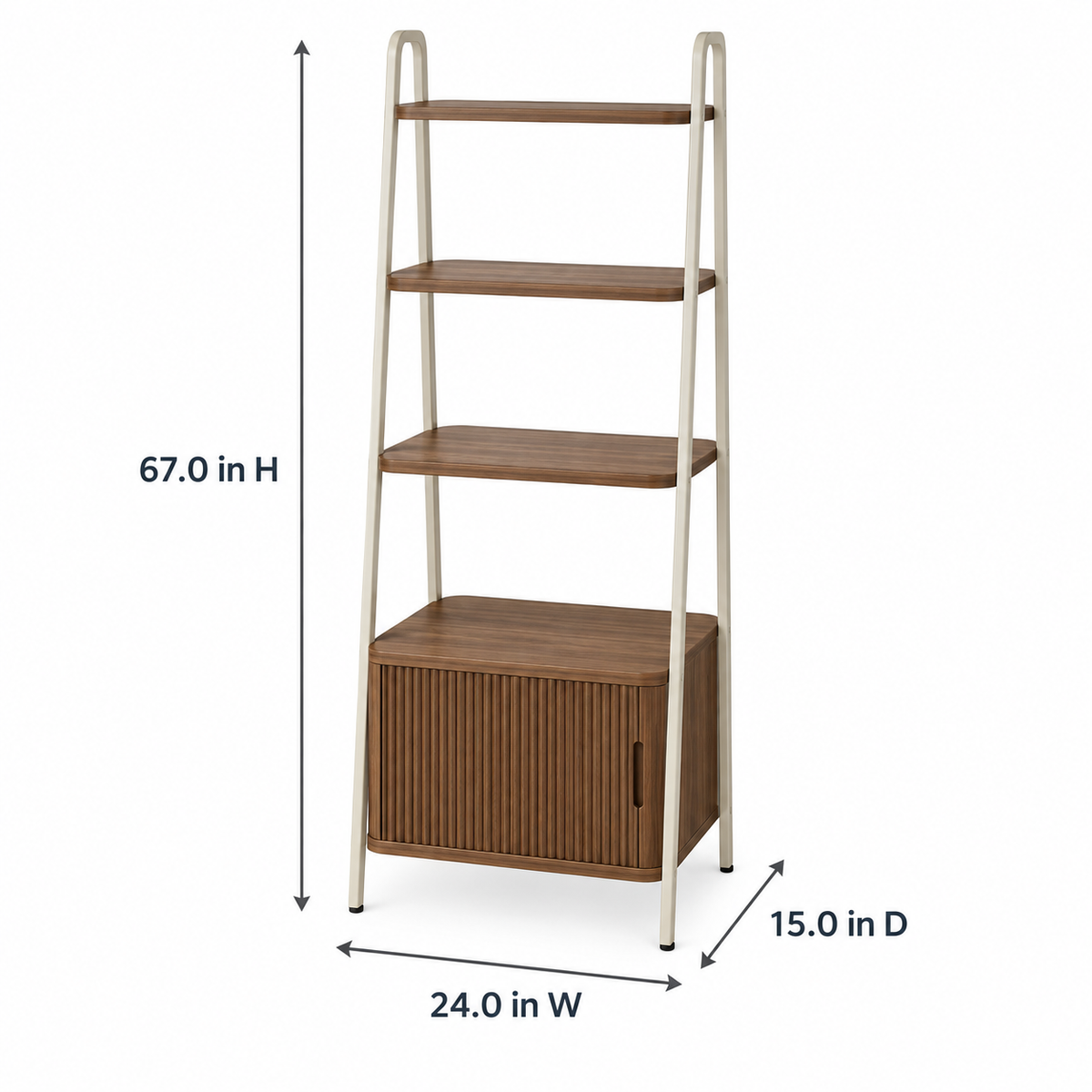 Lumen Ladder Shelf with Fluted Cabinet
