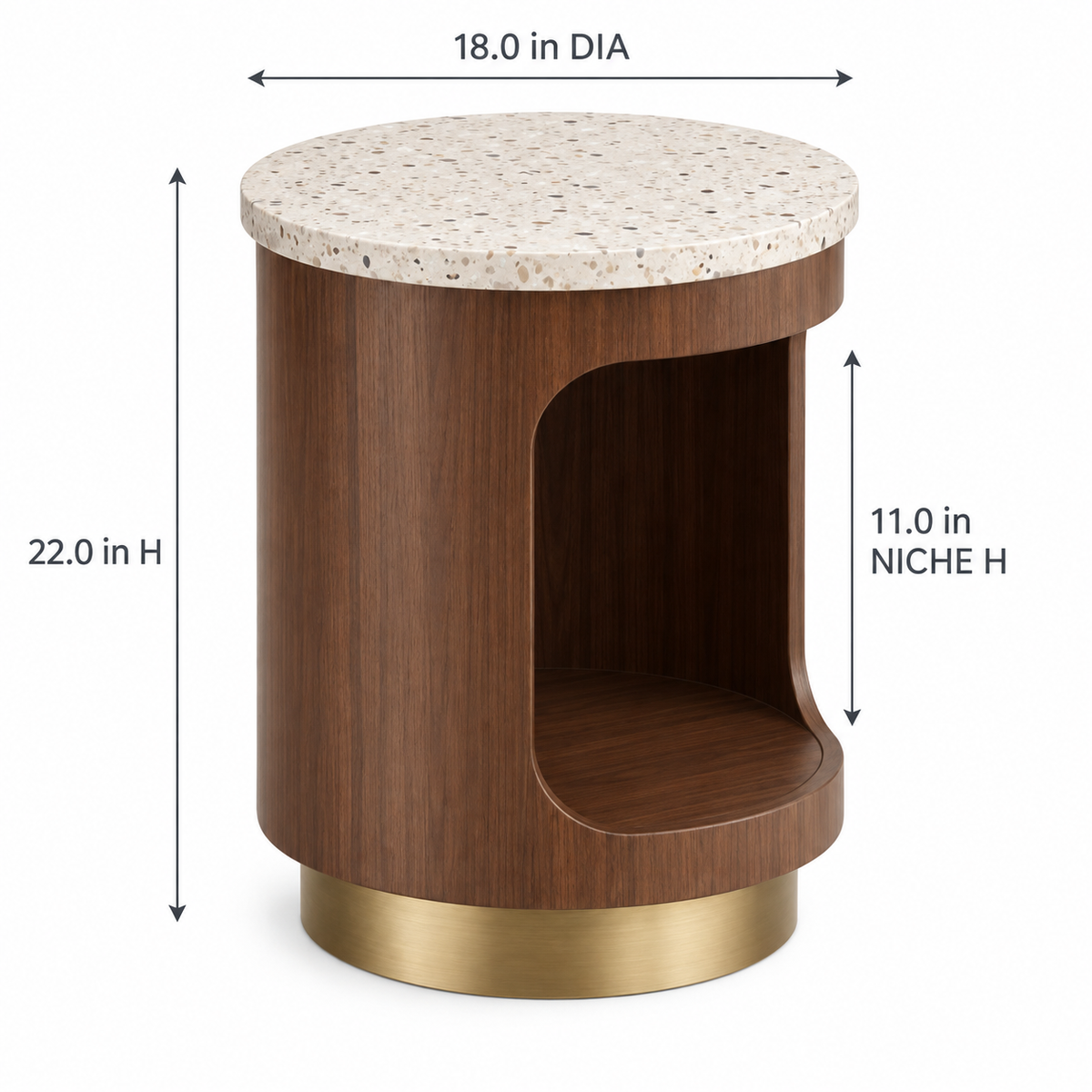 Orbit Round Side Table with Open Storage
