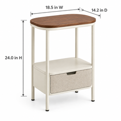 Arcside Storage End Table with Fabric Drawer