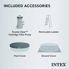 Intex Prism Frame 15' x 48" Pool Set with Ladder, Cover & Maintenance Kit