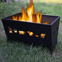 Large Rectangular Burn Pit for Outdoor Leaf & Yard Waste Burning C Heavy-Duty Steel Burn Barrel for Backyard, Camping, or Farm Use C Portable Garbage Incinerator Bin (26.8'' x 18.5'' x 16.5'')