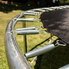 Jumpking Oval 10' x 15' Trampoline, with Two Basketball Hoops, Blue/Yellow