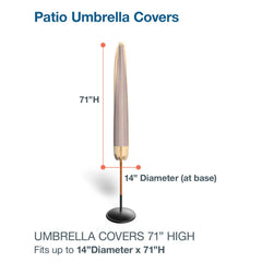 Budge 14" Dia. x 71" H Beige Patio Umbrella Cover, All-Seasons