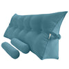 Peachwell Triangular Reading Bed Rest Pillow Large Bolster Cushion Headboard Backrest Wedge Pillow with Two Detachable Roll Pillows for Neck & Lumbar Support (Blue, Queen: 59 x 8 x 20 inches)