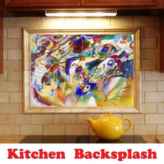 Ceramic Tile Mural-Utagawa Hiroshige Ukiyo-E Tile Mural Home Renovations Design Idea. 17" w x 25.5" h using (24) 4.25 x 4.25 ceramic tiles