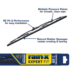 Rain-X Expert Fit Conventional Windshield Wiper Blade C22-4 - 860022