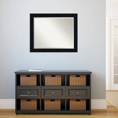 Amanti Art Shiplap Navy Beveled Wood Wall Mirror 26.25 x 32.25 in.