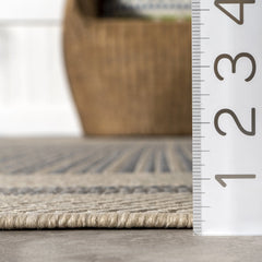 nuLOOM Antonella Bordered Solid Indoor/Outdoor Area Rug, 8' x 10', Beige