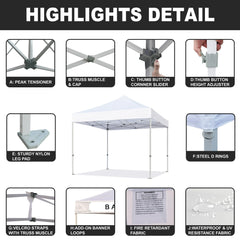 Euromax Canopy 10' x 10' Emerald Pop-up Canopy and 56lbs Instant Outdoor Canopy