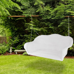 Northlight 28" x 50" Hand Woven Wicker Outdoor Porch Swing - White