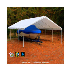 King Canopy 18' x 27' White Drawstring Carport Canopy Cover