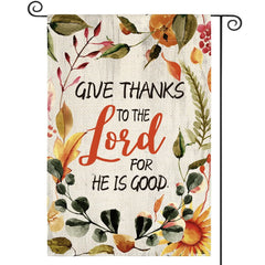 Artoid Mode Give Thanks to The Lord Thanksgiving Garden Flag 12 x 18 Inch