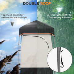 E-Western Outsunny Portable Shower Tent with Solar Shower Bag, Privacy Shelter, Camping Dressing Room, Includes Floor & Carrying Bag, Black, 28.7" x 6.7" x 6.7"