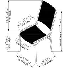 Lorell Padded Armless Stacking Chairs - 4/CT Black Vinyl Seat - Vinyl Back - Steel Frame - Black - Steel, Vinyl - 20.8" Width x 19.4" Depth x 35.6" Height - 4 / Carton
