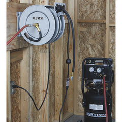 Klutch Combo Air and Electric Hose Reel, 3/8in. x 25ft., Steel