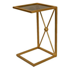 Carolina CC-1414BG-GLD Marlow C Table with X Base, Black & Gold
